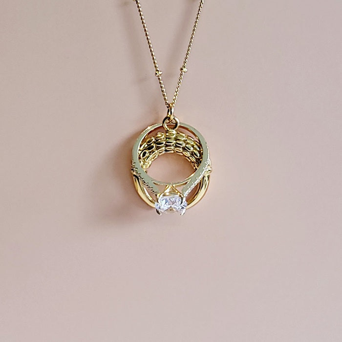 Collier porte-bague Helion - plaqué or