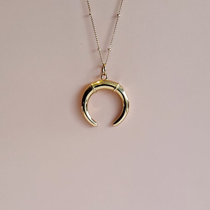 Collier porte-bague Moon - plaqué or