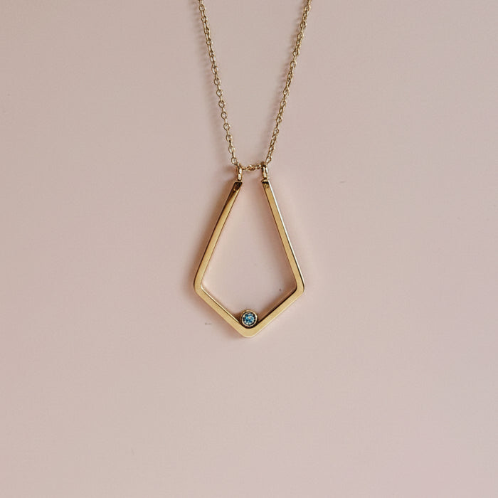 Collier porte-bague Facet - plaqué or