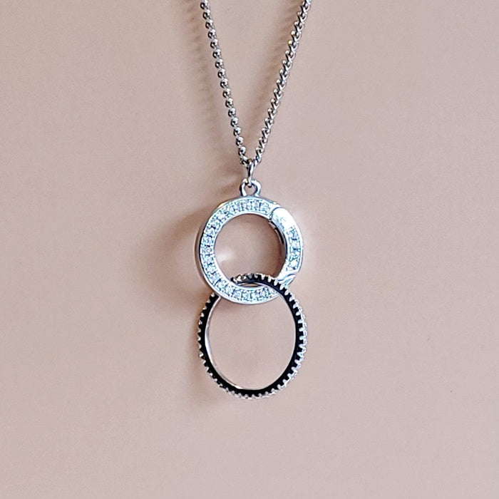 Collier Porte-Bague Oria - plaqué or blanc