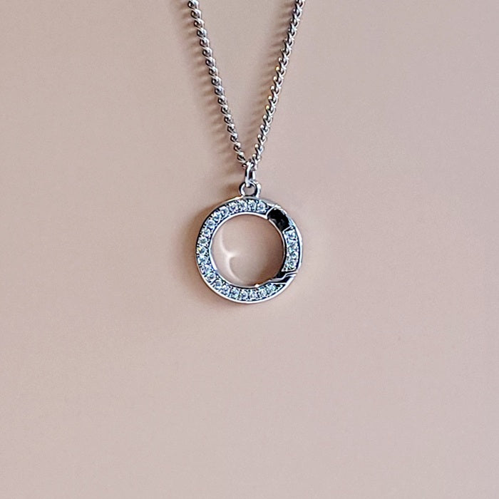 Collier Porte-Bague Oria - plaqué or blanc