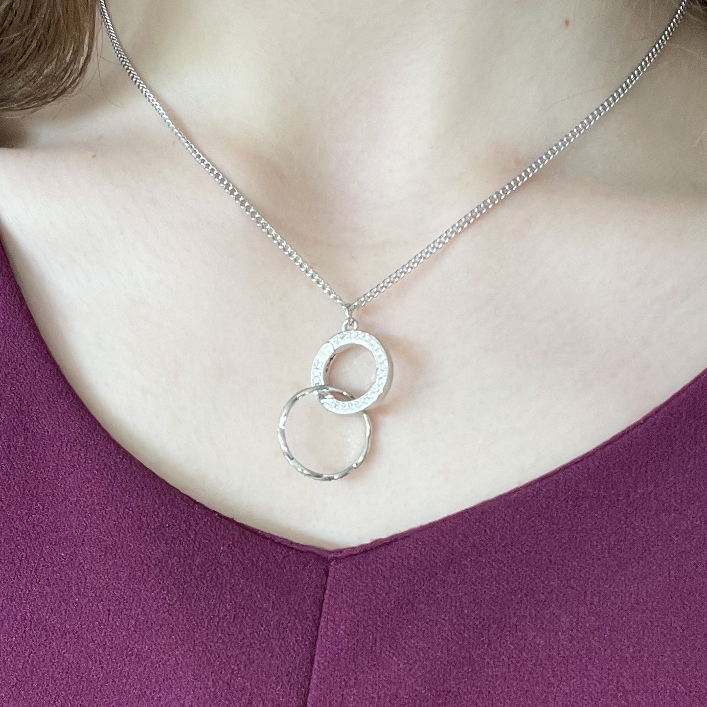 Collier Porte-Bague Oria - plaqué or blanc